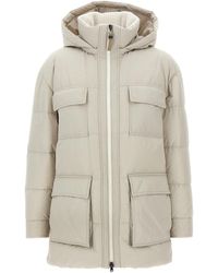 Brunello Cucinelli - Knitted Neck Down Jacket Puffer Jackets - Lyst