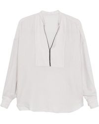 Brunello Cucinelli - V-Necked Blouse - Lyst