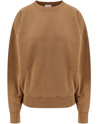 Saint Laurent - Certified Cotton Sweatshirt With Logoed Label-Donna - Lyst