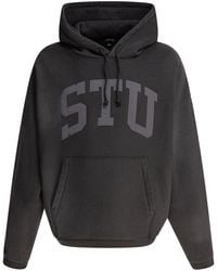 Stussy - Stu Applique Hood Sweatshirts Black - Lyst