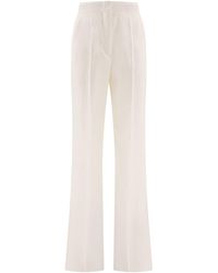 Max Mara - Wide-Leg Pants Trousers Bianco-Donna - Lyst