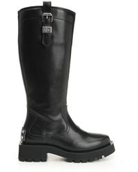 Ganni - Studs High Boot Crinkle Oleatex Boots - Lyst