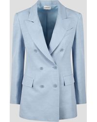 P.A.R.O.S.H. - Raisa Linen Blend Double-breasted Blazer - Lyst