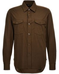 Tom Ford - Silk Blend Shirt Camicie Marrone - Lyst