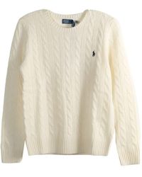 Polo Ralph Lauren - Cable Wool And Cashmere Crewneck Jumper - Lyst