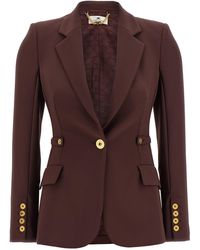 Elisabetta Franchi - Jewel Strap Blazer Blazers Viola-Donna - Lyst