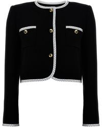 Moschino - Structured Crepe Viscose Short Jacket - Lyst