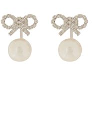 Self-Portrait - Earrings With Bow-Donna - Lyst