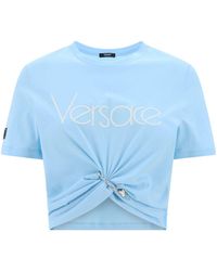 Versace - T-shirt crop con stampa - Lyst