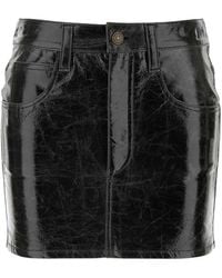 Isabel Marant - Slate Synthetic Leather Laviana Mini Skirt - Lyst
