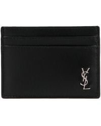 Saint Laurent - Tiny Monogram Portafogli Nero - Lyst