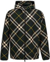 Burberry - Check Jacket Giacche Verde - Lyst