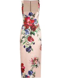 Dolce & Gabbana - Printed Satin Dress - Lyst