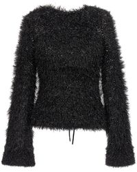 Victoria Beckham - Cut-out Lurex Sweater Sweater, Cardigans - Lyst