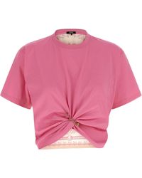 Versace - Underwater Barocco T Shirt Rosa-Donna - Lyst