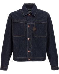 CASABLANCA - Denim Jacket Puffer Jackets Blu-Uomo - Lyst