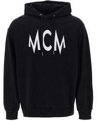 MCM - Hoodie With Logo Patch And Back Floral Print - Lyst