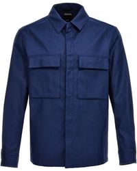 Zegna - Linen Jacket Giacche Blu - Lyst