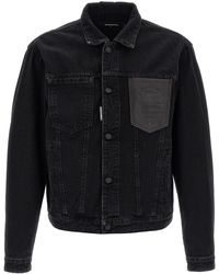 DSquared² - Denim Jacket Puffer Jackets Nero-Uomo - Lyst