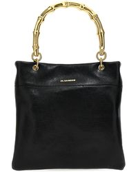 Jil Sander - Small Leather Shopping Bag Tote Nero - Lyst