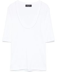 Fabiana Filippi - Deep Scoop Neck Jersey T-Shirt - Lyst