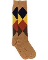 Ballantyne - Diamond-shaped Socks Brown - Lyst