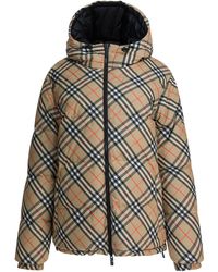 Burberry - Check Jackets And Coats-Donna - Lyst