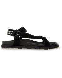 Moschino - Sandals With Iconic Logo Strap - Lyst