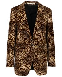 Tagliatore - Single-Breasted Blazer Jackets Animalier - Lyst