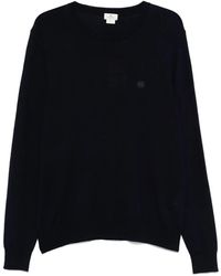 Etro - Embroidered-Logo Wool Crew Neck Sweater - Lyst