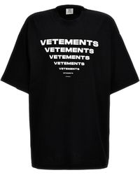 Vetements - Pyramid Logo T Shirt Bianco/Nero - Lyst