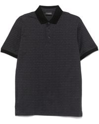 Emporio Armani - Allover Logo Cotton Polo Shirt - Lyst