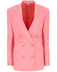 Stella McCartney - Pink Twill Oversize Blazer - Lyst