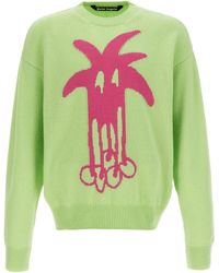 Palm Angels - Douby Intarsia Sweater Maglioni Verde - Lyst