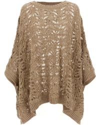 Brunello Cucinelli - Foliage Lace Mantelle-Donna - Lyst