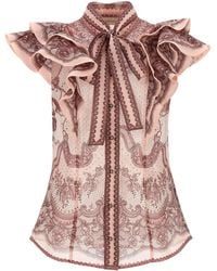 Zimmermann - Crush Silk Blend Top - Lyst