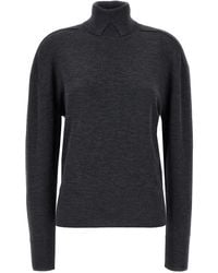 Burberry - High-Neck Wool Knit Sweater - Lyst