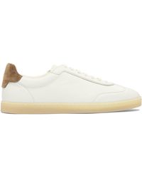 Brunello Cucinelli - Leather Sneakers Bianco-Uomo - Lyst