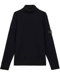 Stone Island - Certified Virgin Wool Turtleneck Sweater - Lyst