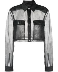 Rick Owens - Semi-Transparent Crop Shirt - Lyst