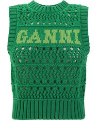 Ganni - Cotton Rope Short Vest - Lyst