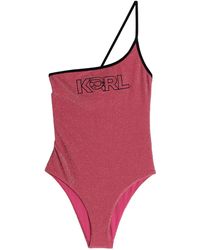 Karl Lagerfeld - Ikonik 2.0 One-Piece Swimsuit - Lyst