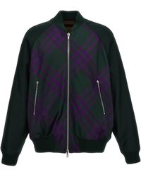 Burberry - Check Reversible Bomber Jacket Giacche Multicolor - Lyst