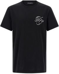 Dolce & Gabbana - Double Embroidery T Shirt Nero-Uomo - Lyst