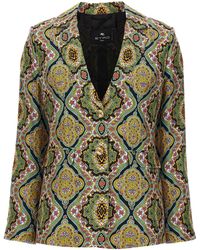 Etro - All Over Print Blazer Blazer And Suits Multicolor - Lyst
