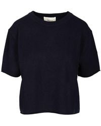 Lisa Yang - Short-sleeved Cashmere Top Knitwear Blue - Lyst