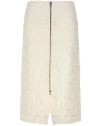Jil Sander - Embossed Cotton Skirt Gonne Rosa - Lyst