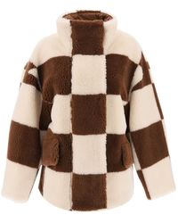 Stand Studio - Dani Teddy Jacket With Checkered Motif - Lyst