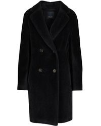 Max Mara - Wool And Alpaca Midi Coat Coats Blu-Donna - Lyst