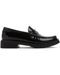 Saint Laurent - Leather Moccasin Penny Loafers - Lyst